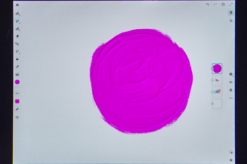 絵の具を塗りたくるように塗っていける