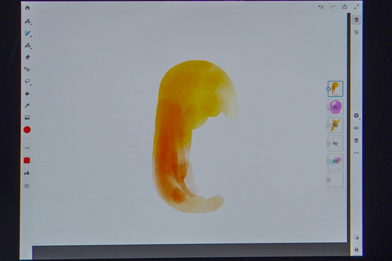 Photoshopのブラシを適用して水彩画のような絵も描ける