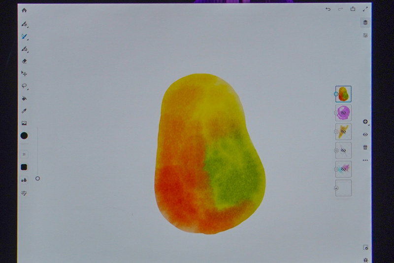 Photoshopのブラシを適用して水彩画のような絵も描ける