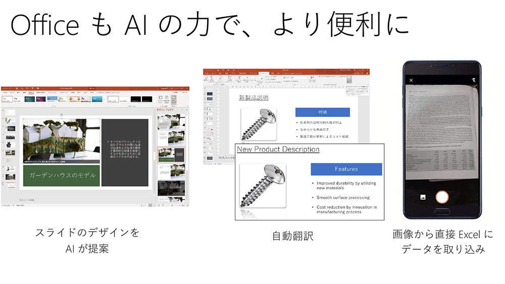 AIでOffice製品もより便利に