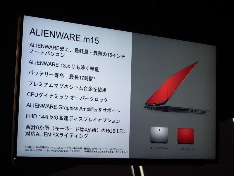 ALIENWARE m15の特徴
