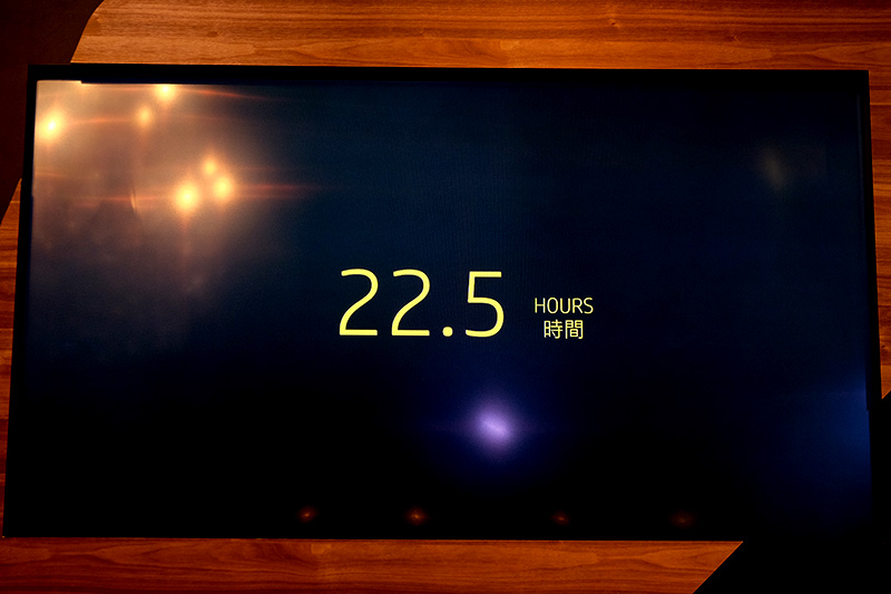 22.5時間の長時間駆動
