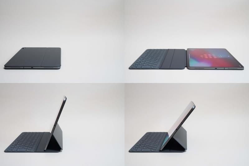 折りたたみ時は表面、裏面を完全にカバー。タイピング時はディスプレイ面の角度を2段階に調節可能となった