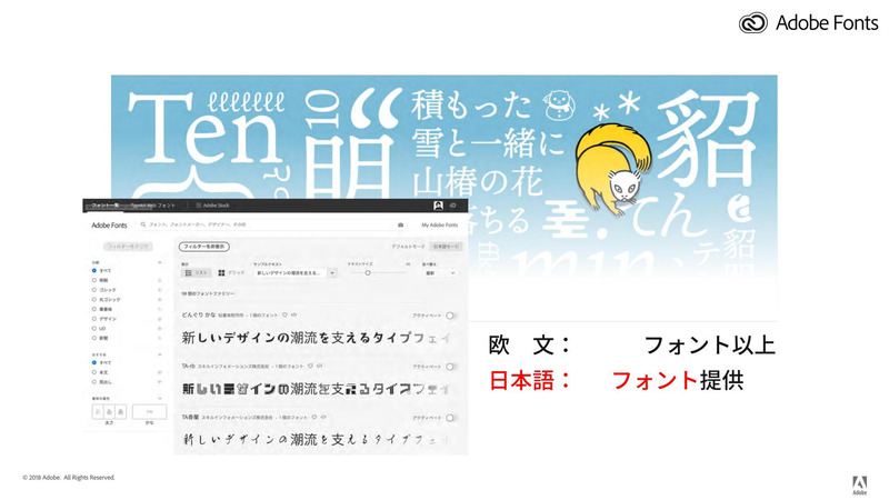 Adobe Fontsで利用できる日本語フォントのメーカー