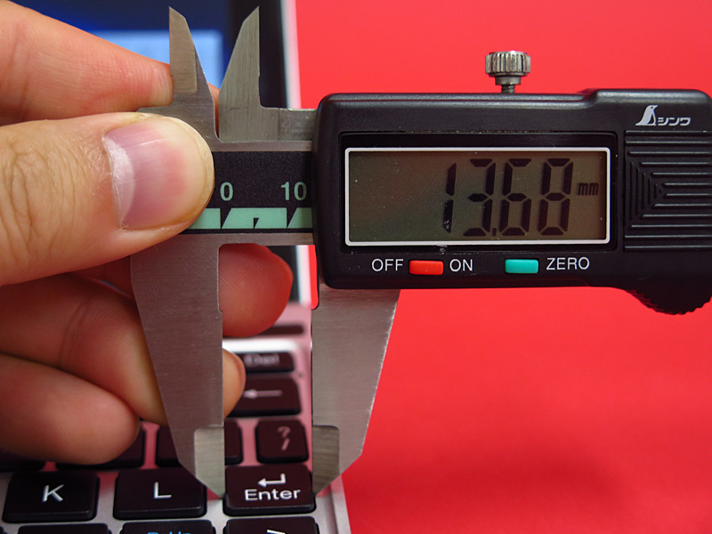 従来20.67mmあったEnterキーが、13.68mmとほかのキーと同じになった