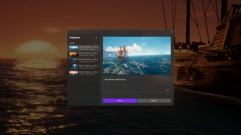 ゲームバーを開いた状態でのスクリーンショット/動画の閲覧に対応