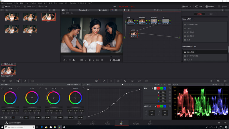カラーホイールで暗部に色を差す。中間色も微調整