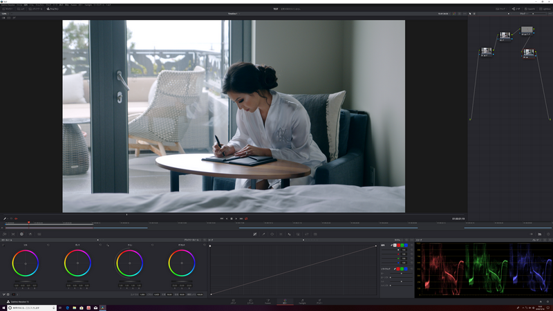 暗部にほんの少し(パラメータで0.01程度)赤を下げ、緑と青を差してやると、サスペンス感が出てきた