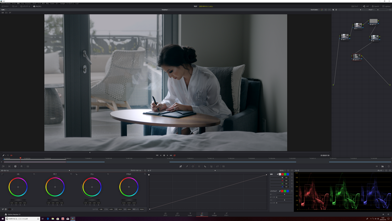 選択範囲を明るくし、ほかを暗くすると、観ている人の視線が手元に集中する