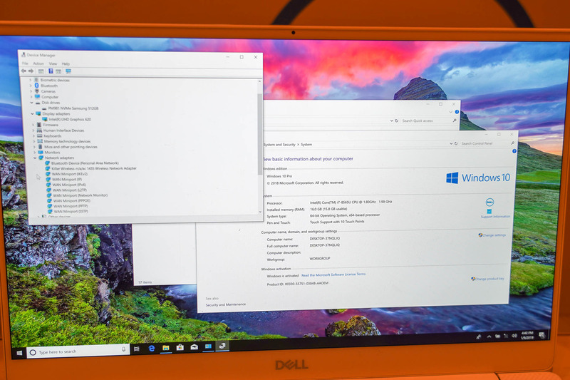 デバイスマネージャー表示、CPUはKBL-RからWHL-Uへ