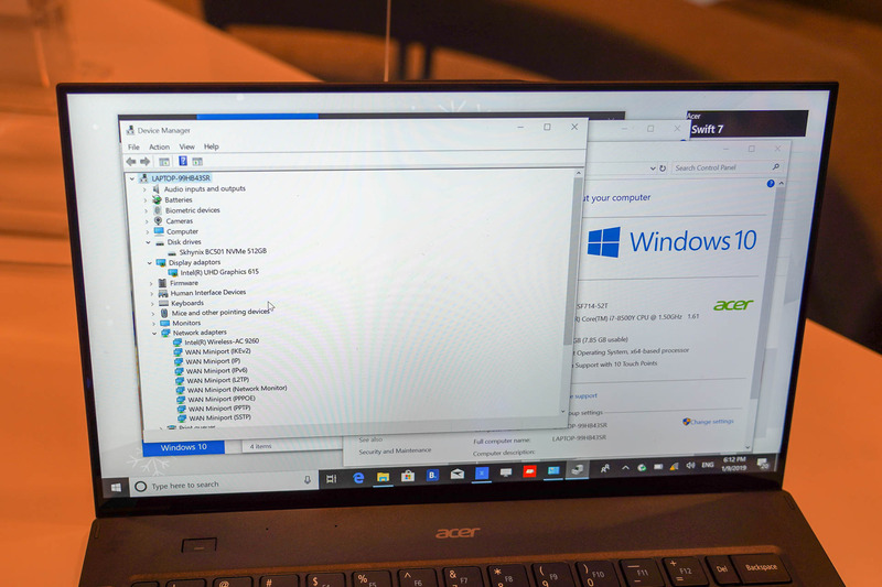 CPUはCore i7-8500Y、無線モジュールはIntel Wireless-AC 9260