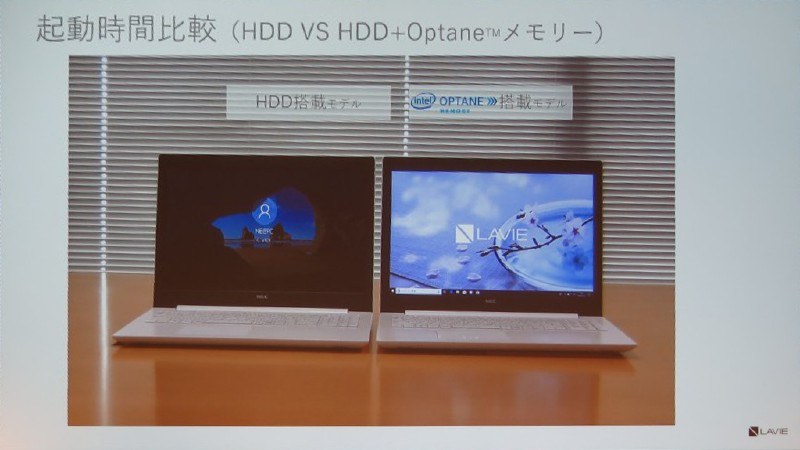 Optaneメモリー搭載でHDDモデルよりも高速に起動