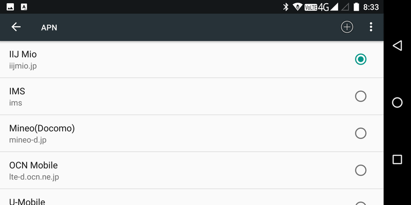 アクセスポイント名