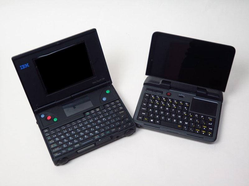 Palm Top PC 110とほぼ同じフットプリントだが、GPD Micro PCのほうが圧倒的に薄い