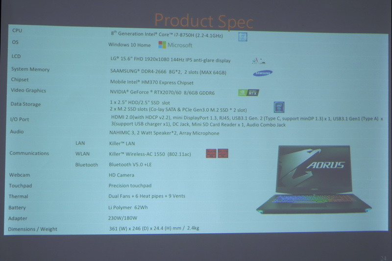 Auros 15のおもなスペック