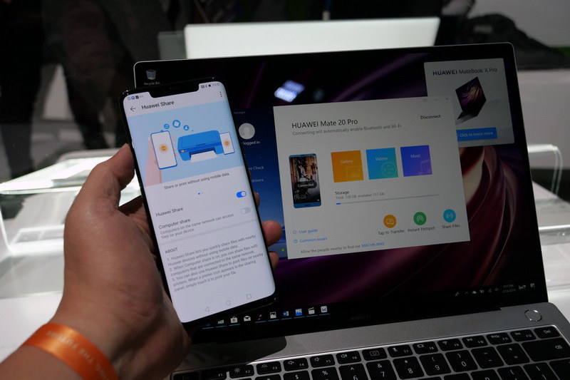 Huawei製スマートフォンとの最新の連携機能「HUAWEI Share 3．0」に対応