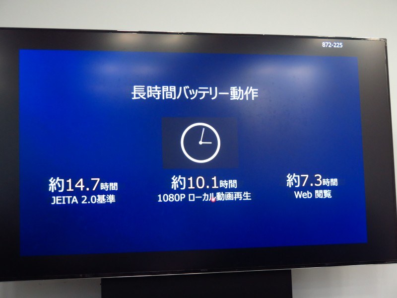 長時間バッテリ駆動を謳う
