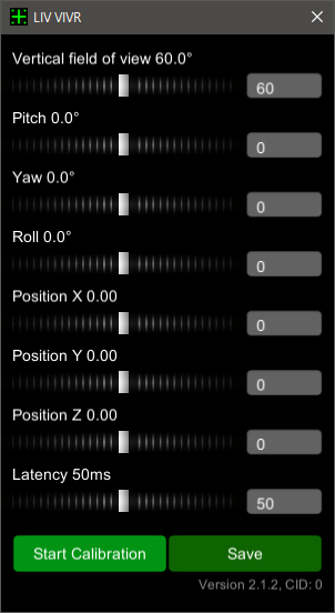この画面が出たら、Start Calibrationを押す