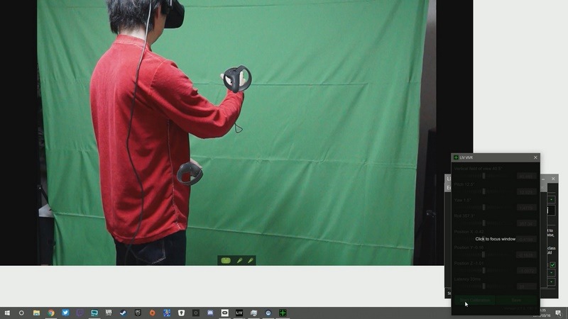 LIV App Output上で、手に持ったコントローラにCGのコントローラが合成されている