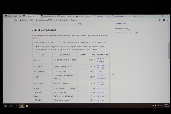 JetBotのWiKiには奨励パーツが紹介されている