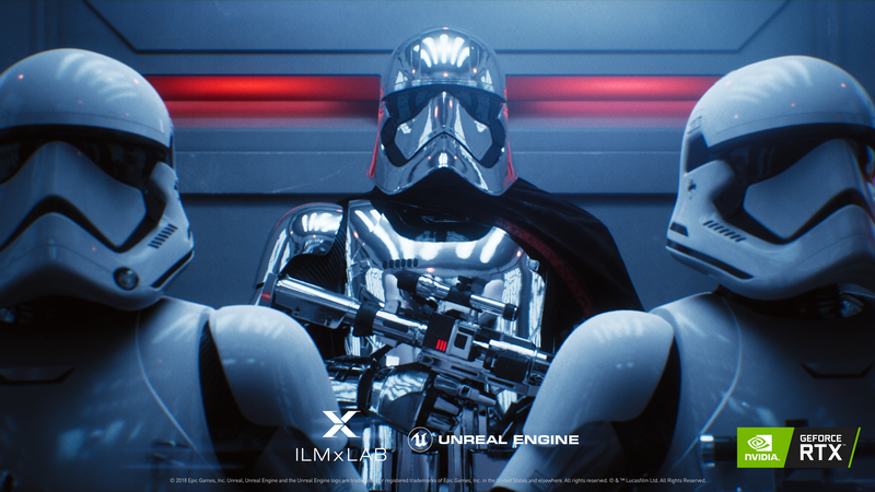 スター・ウォーズのキャラクターを使ったレイトレのデモ画像