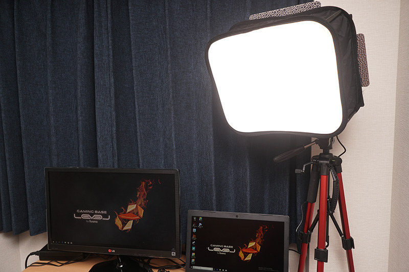 ガチくんの座席から向かって右手前45度あたりに、キーライトを設置した