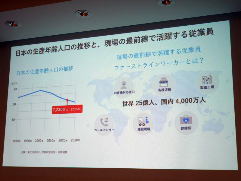 ファーストラインワーカーの数は労働人口の半分程度