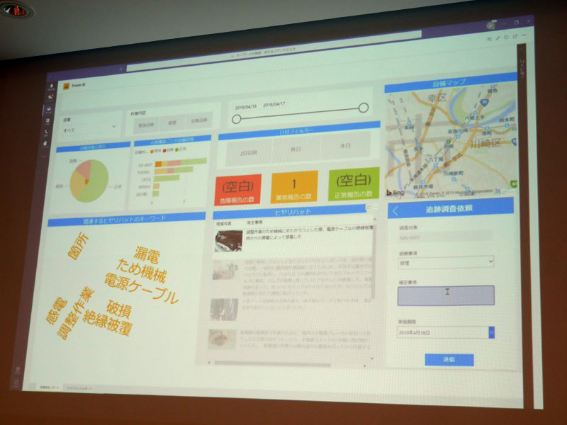 現場であがった課題などがすぐに反映され、追跡調査の依頼指示などが行なえる