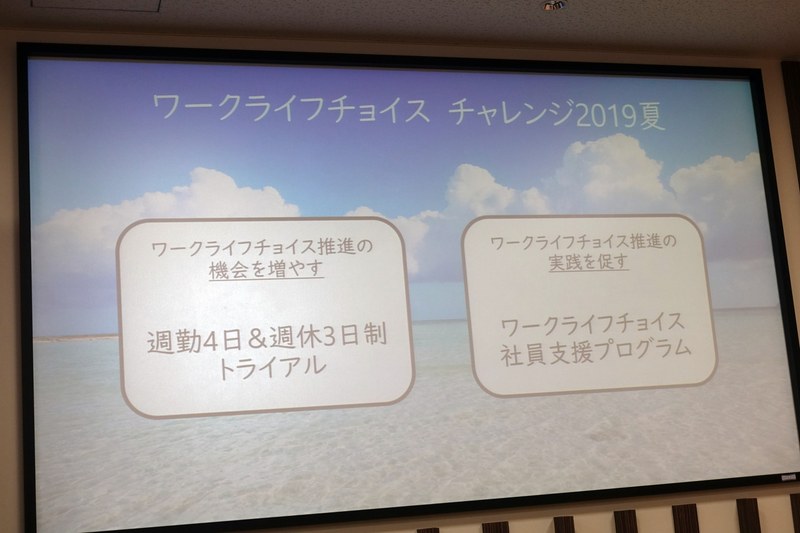 週勤4日週休3日になるとともに、社員への支援プログラムを用意