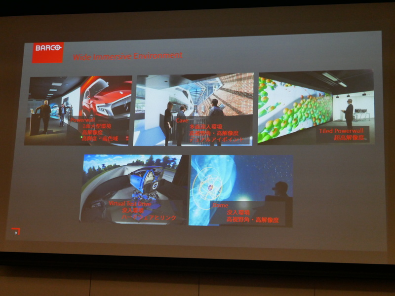 バルコでは大型環境でのVR利用を提案している