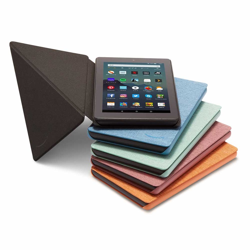 縦/横のいずれかの位置でタブレットを立たせられるオプションの純正カバー