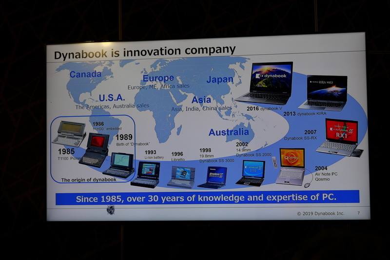 1985年に世界初のラップトップPCを発売して以降のDynabookの歴史を紹介