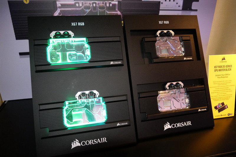 GPU用ブロック「XG7 RGB」は4モデルを用意。GeForce RTX 2080やGTX1080、Radeon RX Vega 64などのリファレンスデザインカードに対応。フルカラーLEDイルミネーションも搭載している