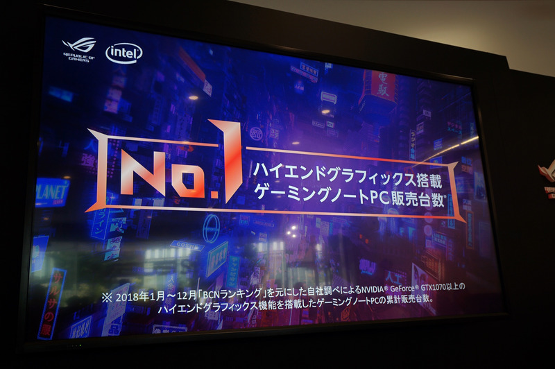 ASUSは2018年のハイエンドGPU(GeForce GTX 1070以上)搭載ゲーミングノートで販売台数1位