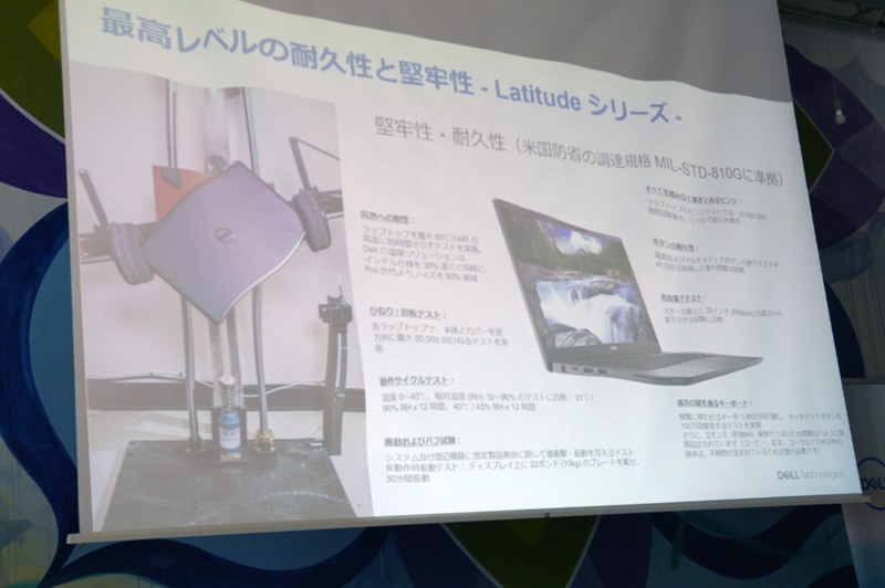 LatitudeシリーズはMIL-STD-810Gの堅牢/耐久性を持つ