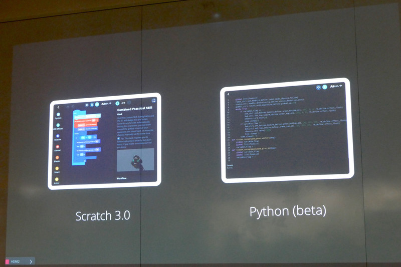 Scratch3.0とPythonでプログラミングできる