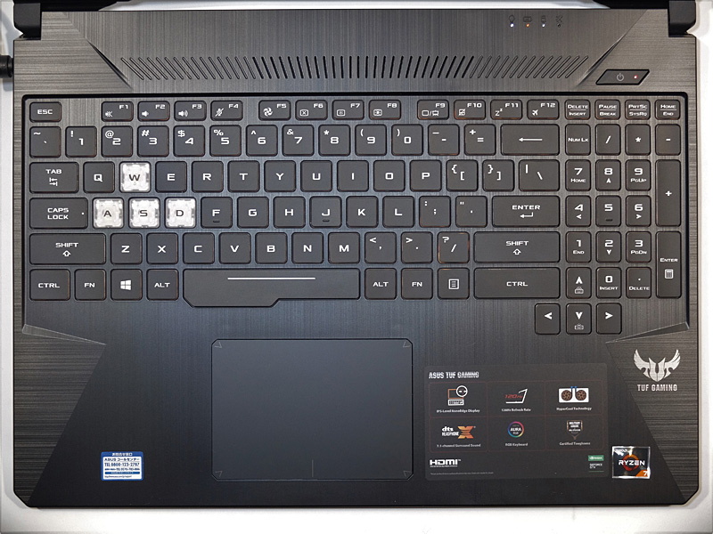 キーボードは英語配列のアイソレーションタイプ