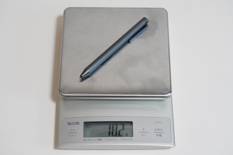 デジタイザペンの実測重量は18.2g
