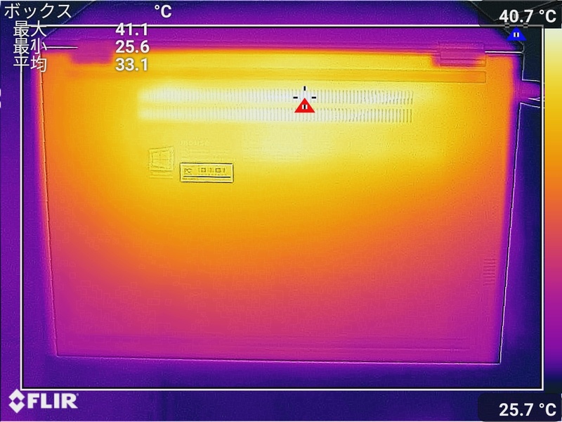 底面の最大温度は41.1℃