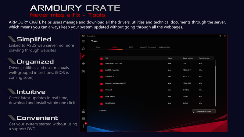ドライバなどのアップデートが行なえる