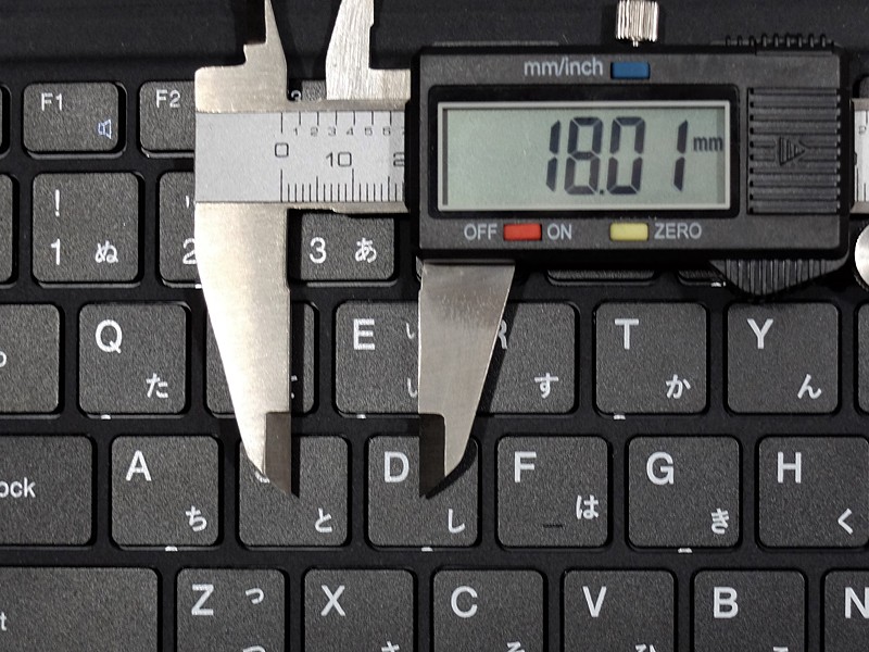 キーピッチは約18mm