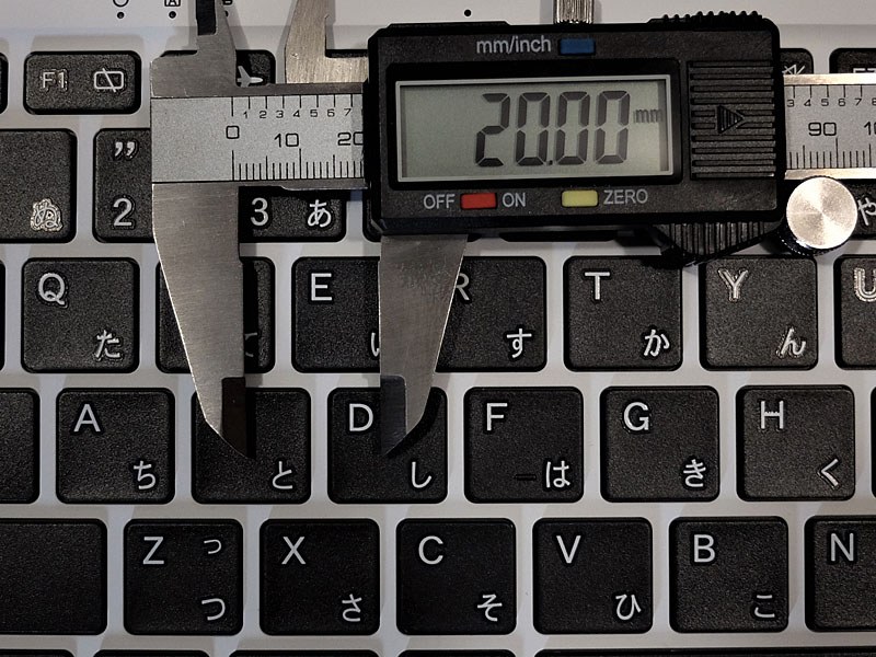 そのためキーピッチは約20㎜を確保する