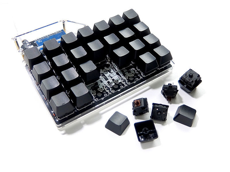 Ergo42 SingleEdition実装イメージ(キースイッチ/キャップ別売り)