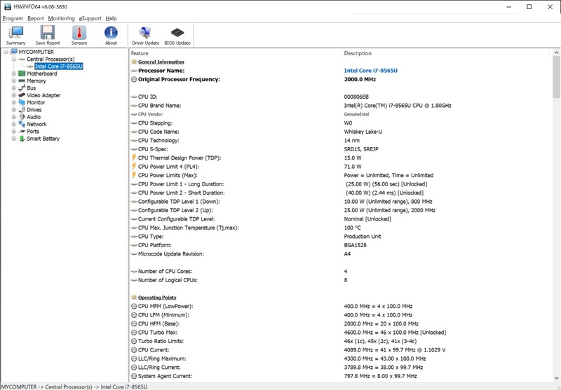 HWiNFOで電力設定を見てみると、PL1は25W、PL2は51Wとなっていた