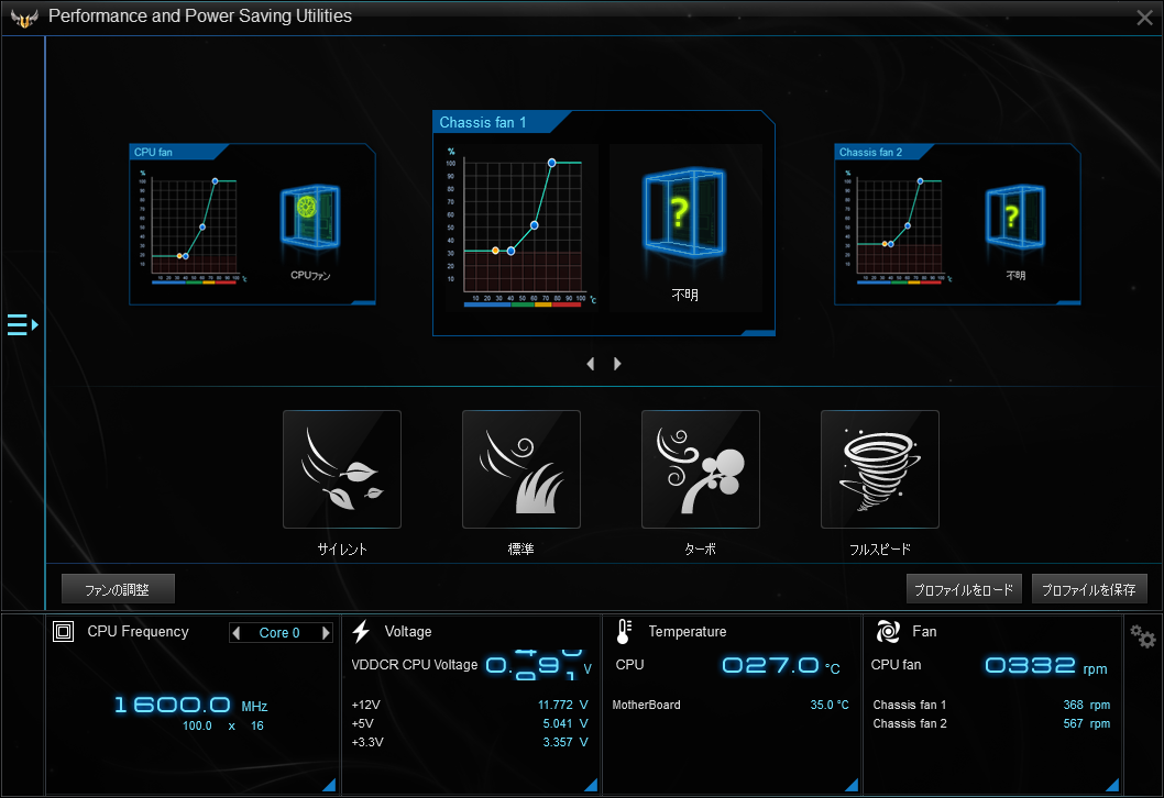 TUF B450M-PRO GAMINGで実行したFan Xpert 2+