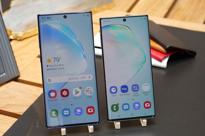 Galaxy Note 10は6.3型ディスプレイを採用し、Galaxy Note 10+よりひとまわりコンパクトな筐体を実現