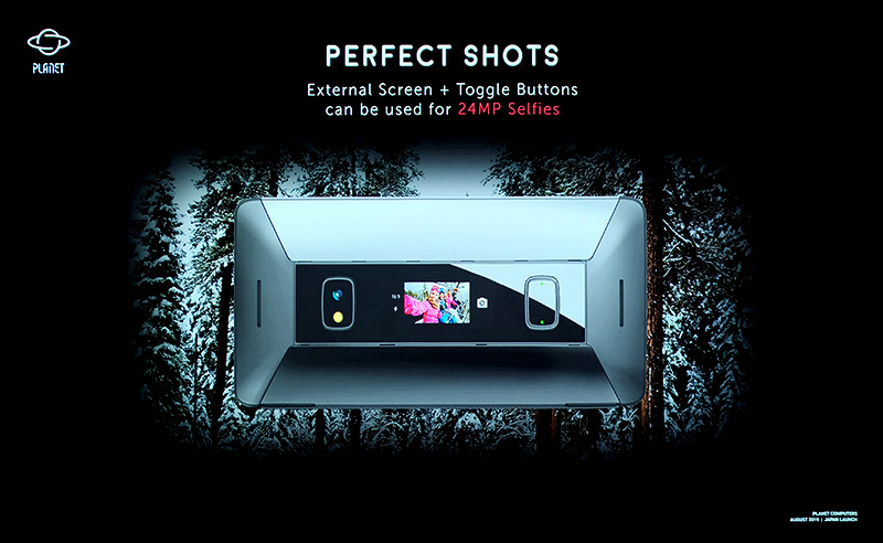 背面カメラで自撮りができる