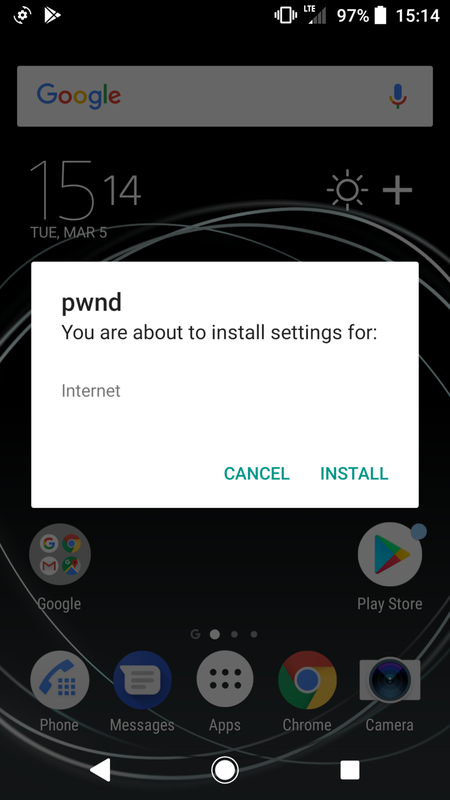 ソニーモバイル製スマホでの攻撃例