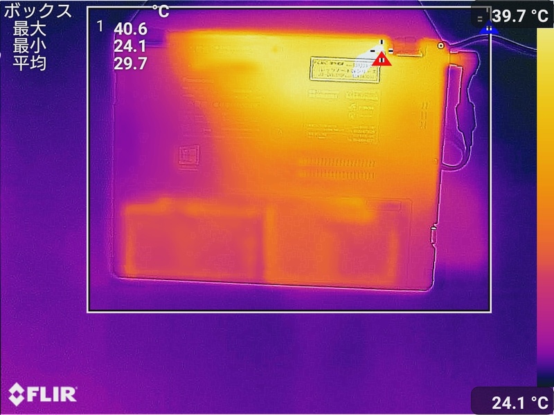 底面の最大温度は40.6℃