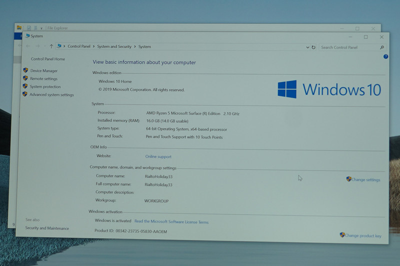 15型AMD版のCPUは第3世代Ryzen MobileのMicrosoft Surface Edition